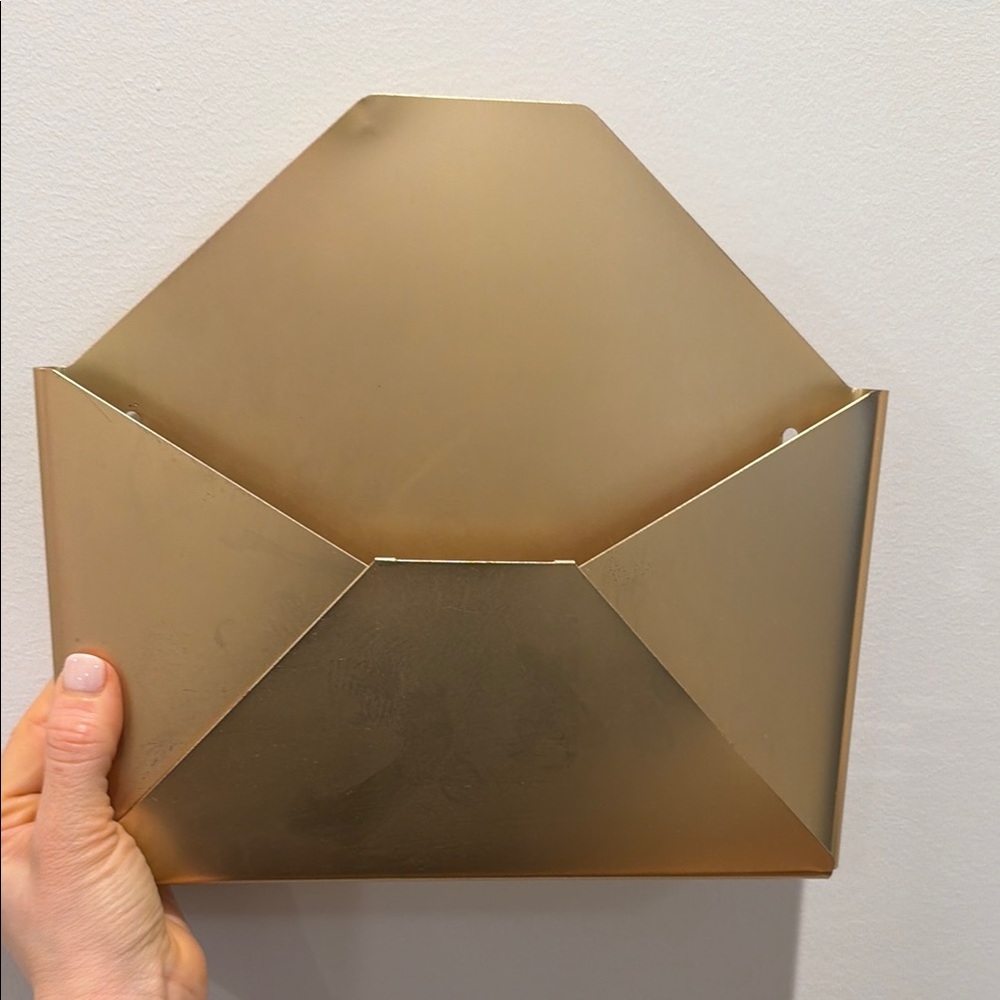 Gold Metal Wall Mail Holder